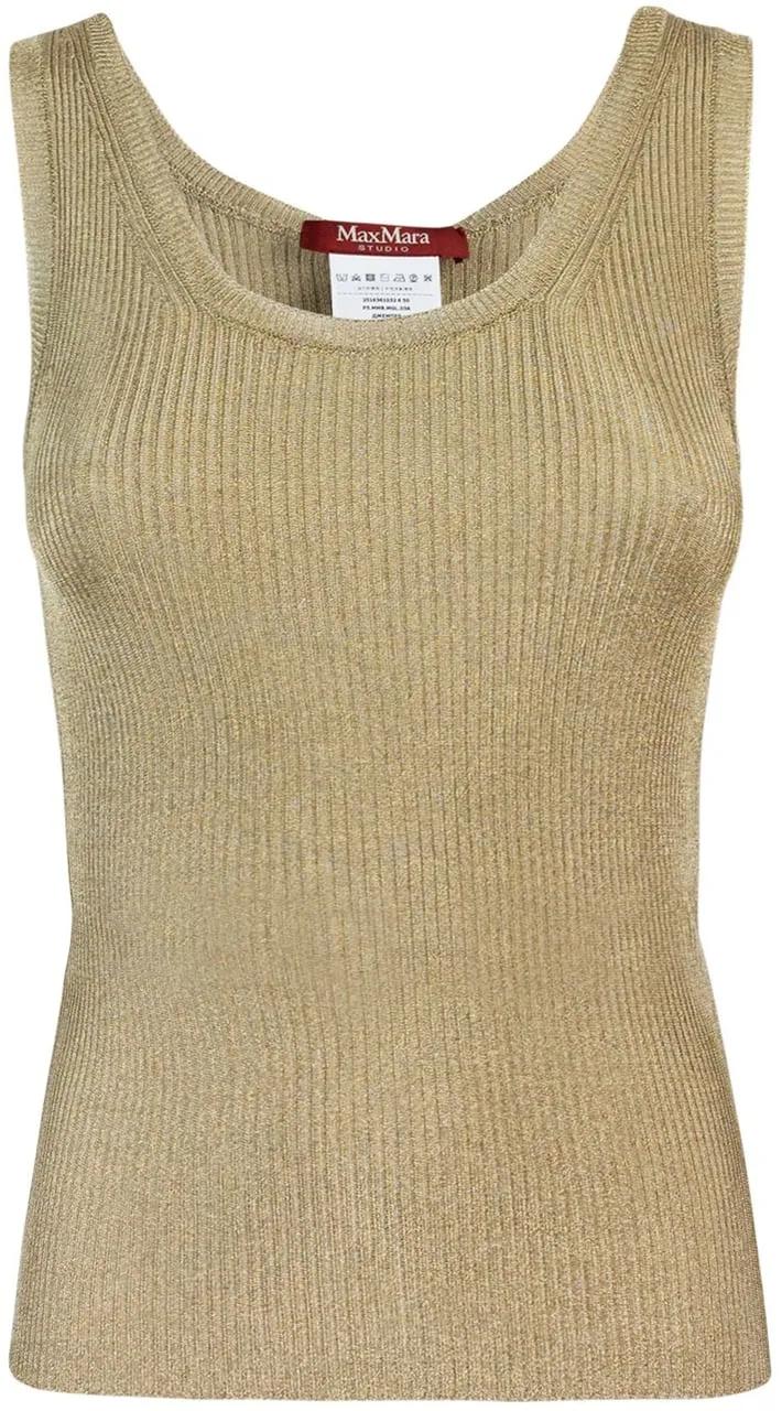 Thumbnail - Max Mara - T-Shirts And Polos Golden - Größe XS - goldfarben