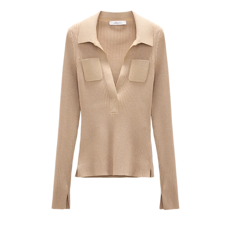 Dorothee Schumacher Trui SHIMMERING MERINO pullover almond