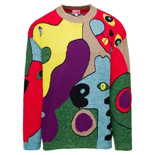 Kenzo Multicolor Crew Neck Knitted Jumper With Graphic P Multicolor 