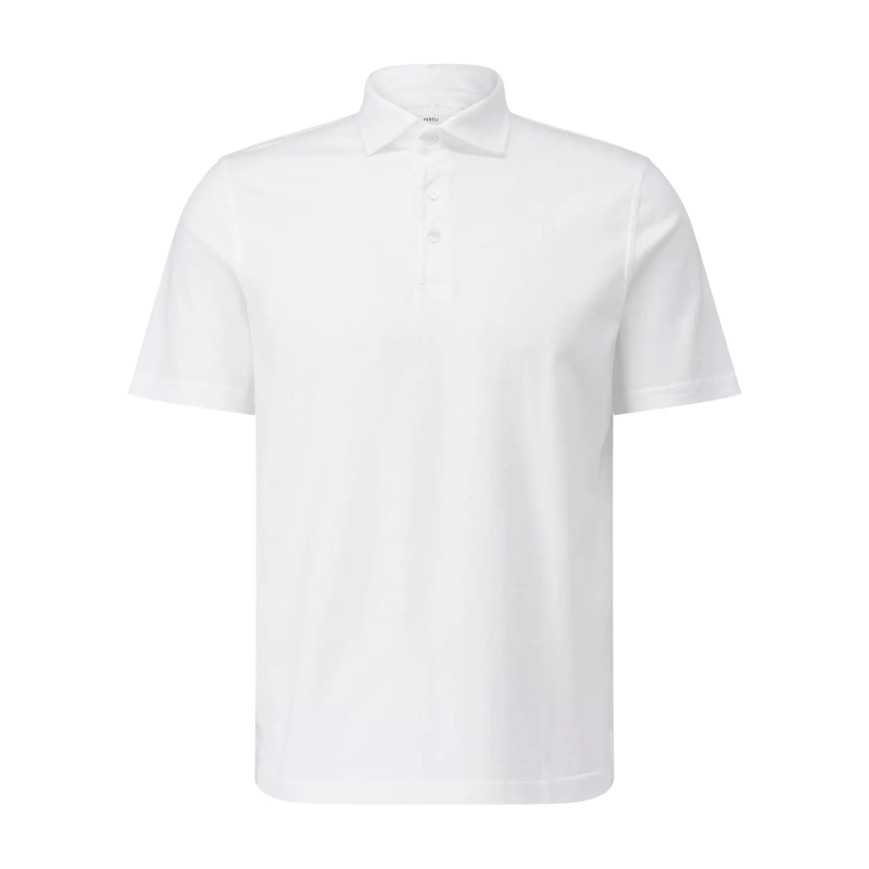 Fedeli Polohemd Poloshirt aus Jersey Weiß