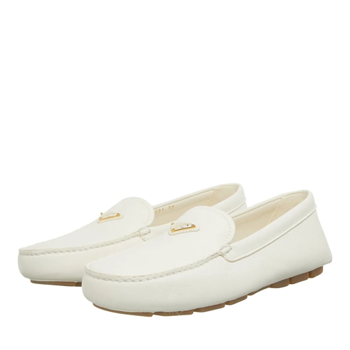 Prada Driver Logo Detail Loafers White