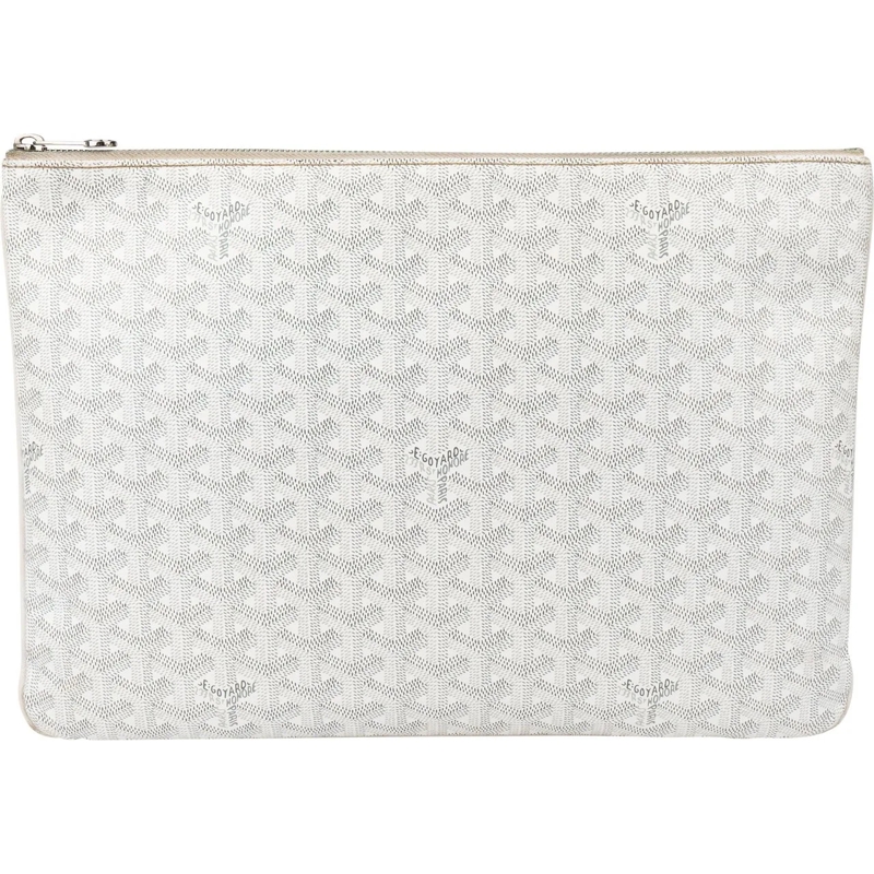 GOYARD Sac à bandoulière Goyard White Goyardine Monogram Senat MM Clutch weiß