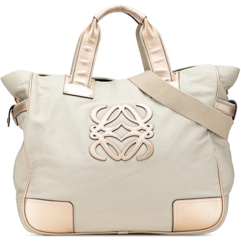 Loewe Sac à bandoulière Anagram Canvas Satchel braun