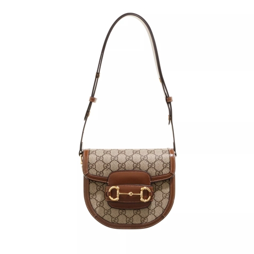 Gucci Horsebit 1955 Mini Rounded Bag Beige and Ebony Shoulder Bag