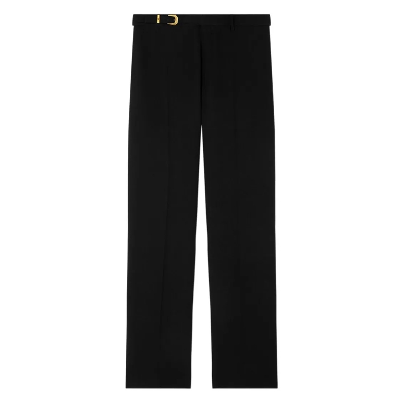 Versace Anzugshose Tailored Black Viscose Wool Crepe Trousers Black