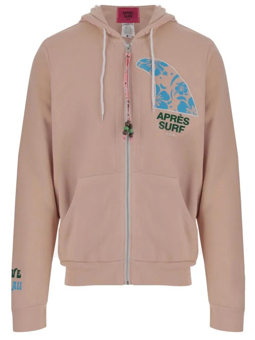 Thumbnail - APRÈS SURF - Cotton Blend Sweatshirt With Logo - Größe XS - pink