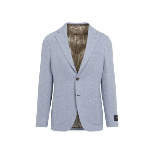 Etro Blazer Light Blue Wool Roma Jacket Blue