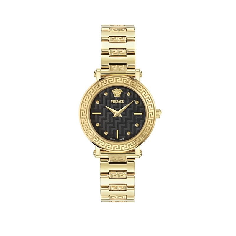 Versace Quarzuhr Quarz-Analoguhr Greca Sphere Petite gelb