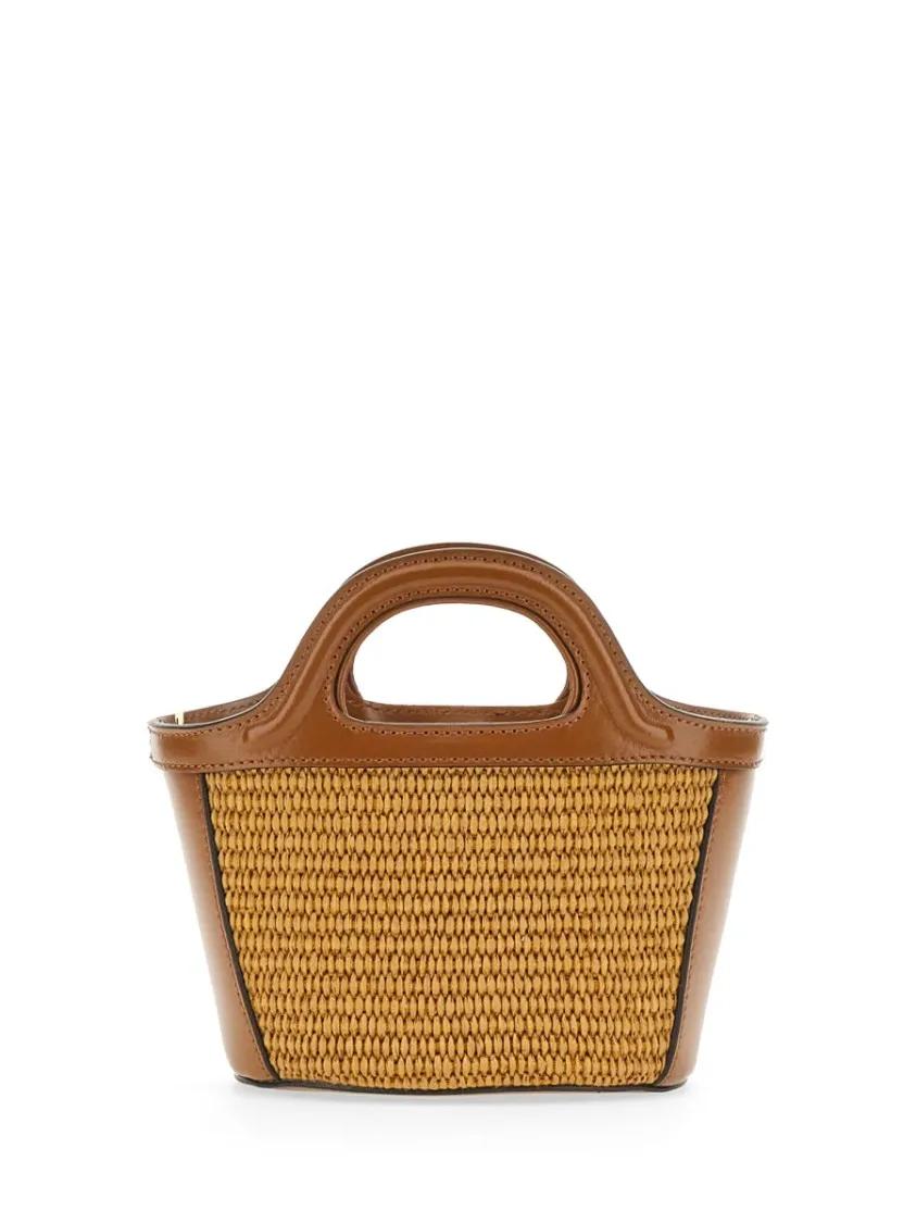 Marni Shoppers & Totes Tropicalia Micro Bag With Woven Texture in beige