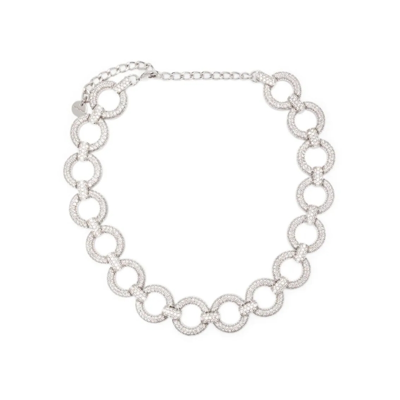 Self Portrait Collier moyen Brass Necklace With Crystals And Adjustable Chain Not Applicable