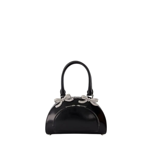 Self Portrait Curved Mini Handbag - Leather - Black Black Crossbodytas