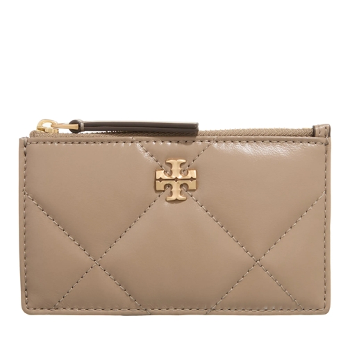 Tory Burch Münzportemonnaie Kira Diamond Quilt Zip Card Case Taupe Oak