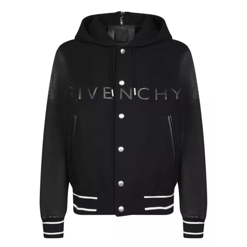 Givenchy Wool And Leather Bomber Jacket Black 