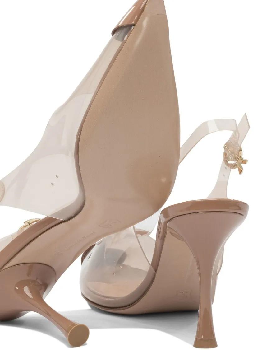 Thumbnail - Gianvito Rossi Hohe Schuhe - Transparent Slingback Heeled Shoes - Gr. 35 (EU) - in Beige - für Damen