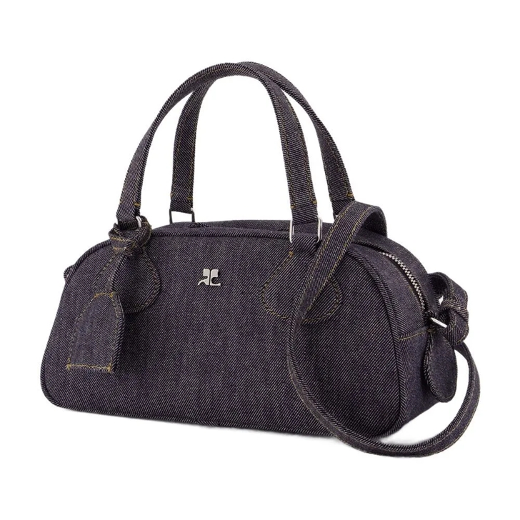 【関税込み】Friday Bowling Baguette Crossbody - Courreges - Courrèges Friday Bowling Baguette Crossbody - Leather - Grey