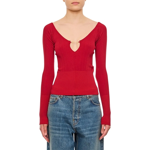 Jacquemus Le Haut Pralu Knit Sweater Red Maglione