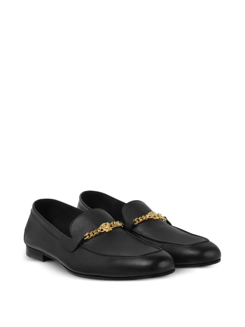 Thumbnail - Versace Loafer - Sumptuous Black Leather Loafers - Gr. 42,5 (EU) - in Schwarz - für Damen