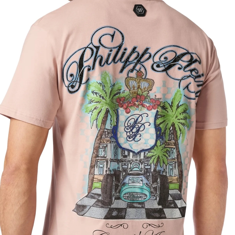 Philipp Plein T-Shirt T-Shirt The Course Mit Schmucksteinen nude(Image 5)