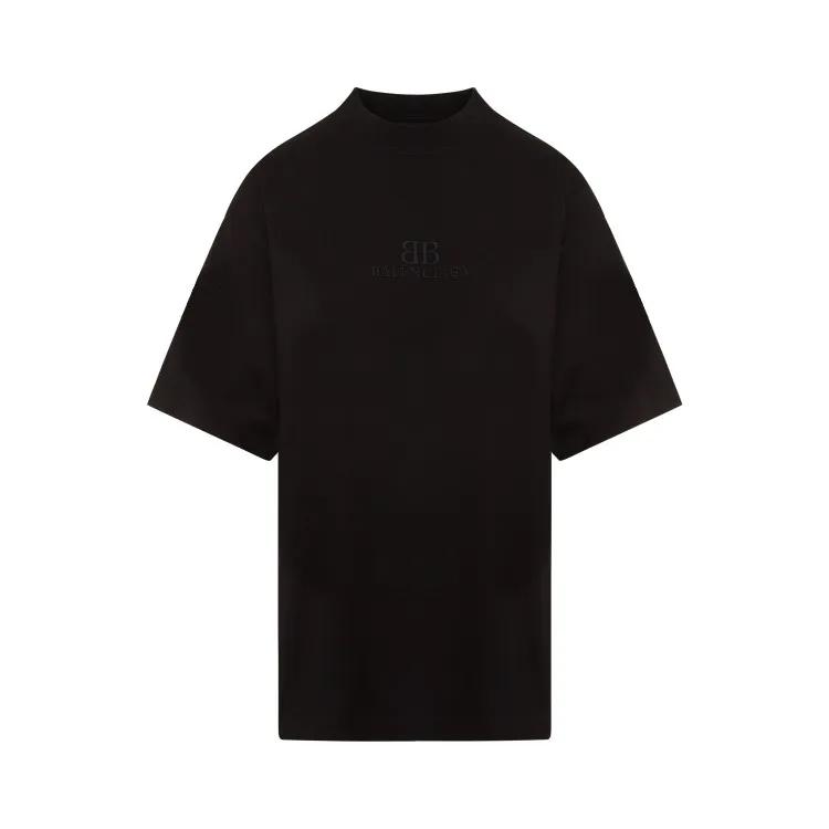 Balenciaga - Washed Black Cotton Medium Fit T-Shirt - Größe S - schwarz