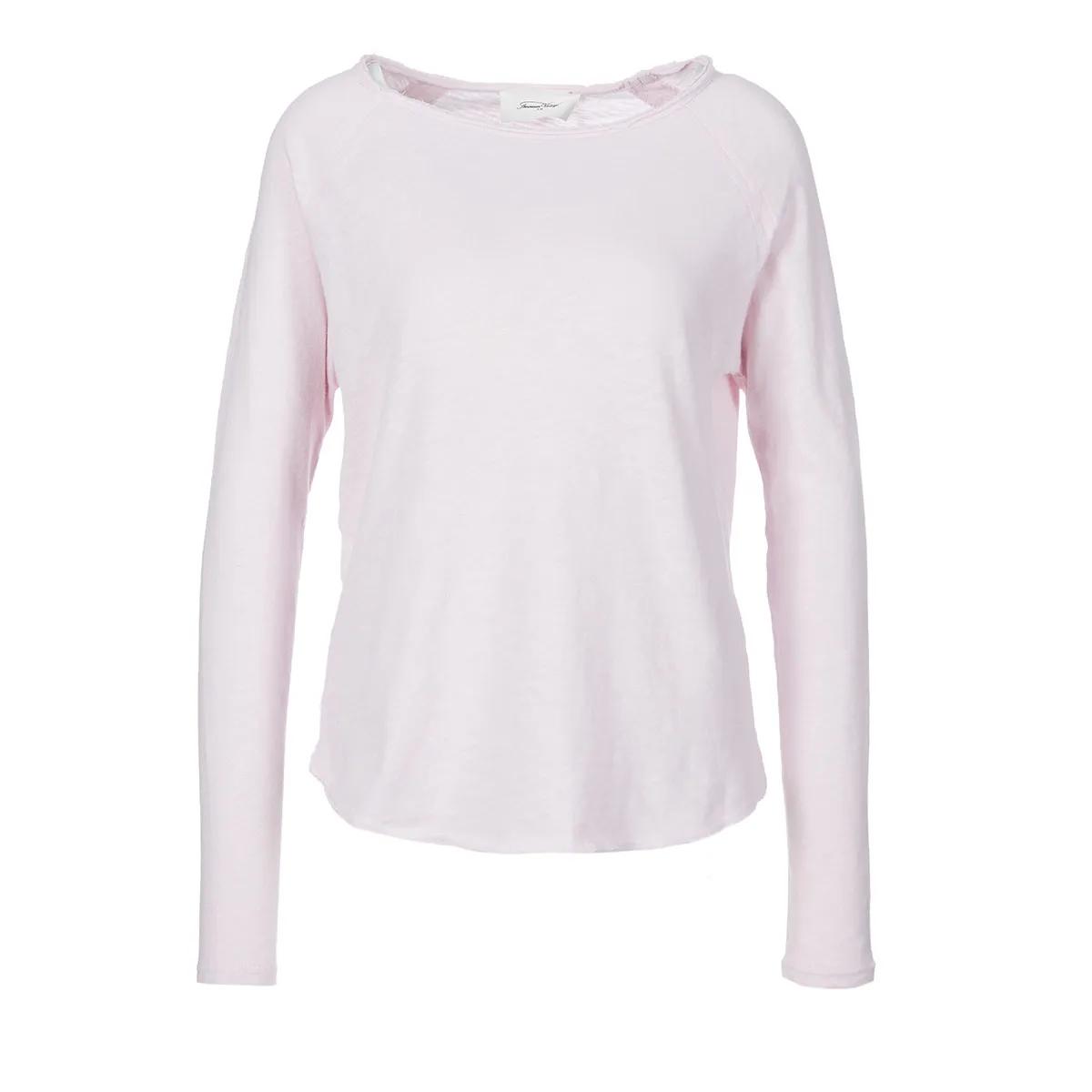 Thumbnail - American Vintage - T-Shirt ML Col Bateau - Größe S - rosa