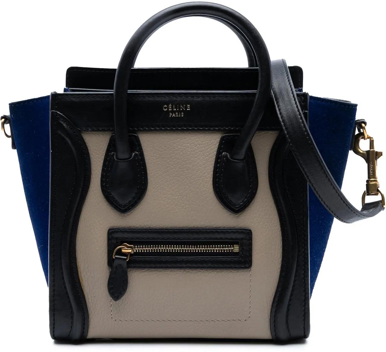 Celine Hobo Bags - Nano Tricolor Leather Luggage Tote - Gr. unisize - in Braun - für Damen