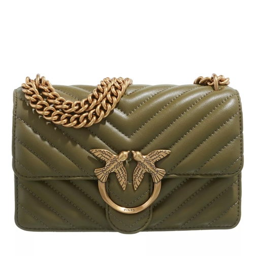 Pinko Love One Mini Dc  Verde Abete-Antique Gold Crossbody Bag