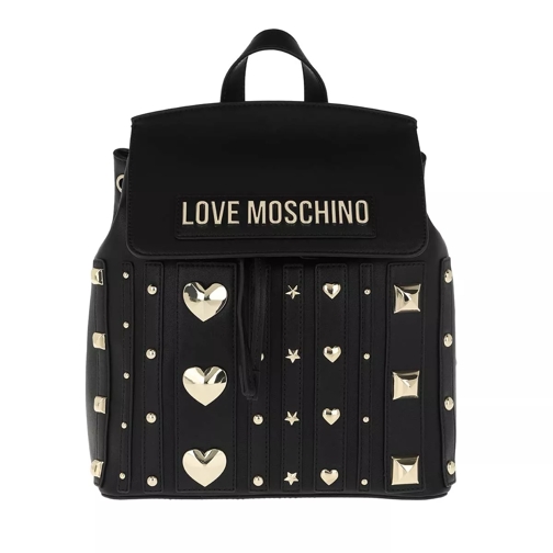 Love Moschino Logo Studded Backpack Nero Backpack
