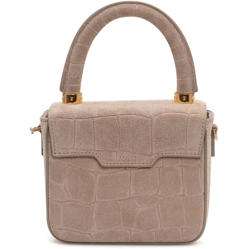 Amiri Fourre-tout Mini Borsa in Suede con Manico taupe(Image 4)