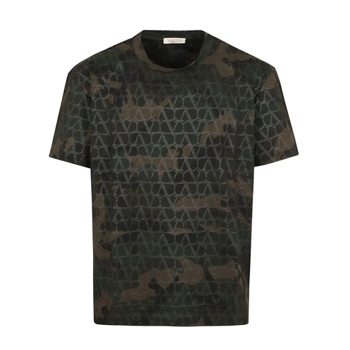 Valentino T-Shirts Pure Cotton Half Sleeve T-Shirt Green