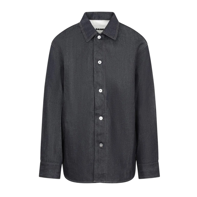 Jil Sander Overhemd Black Cotton Shirt With Structured Collar Black