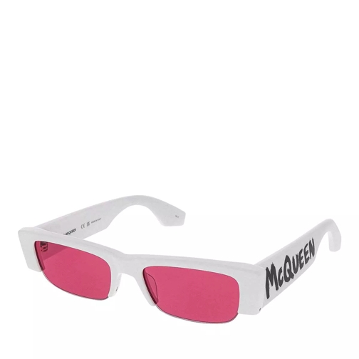 Alexander McQueen AM0404S WHITE-WHITE-RED Sunglasses