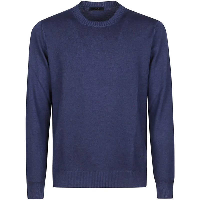 Fay  Round Neck Sweater Blue blau