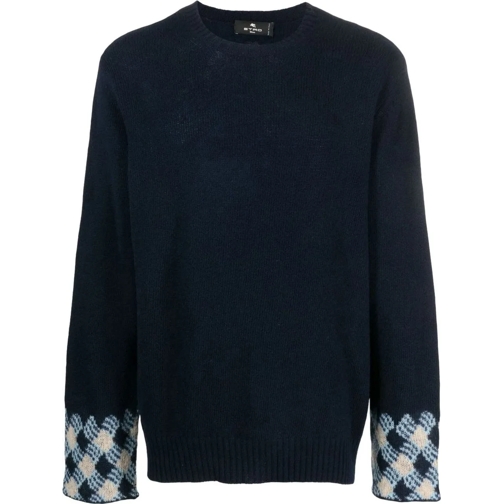 Etro Pullover cneck multiyarn blue blau