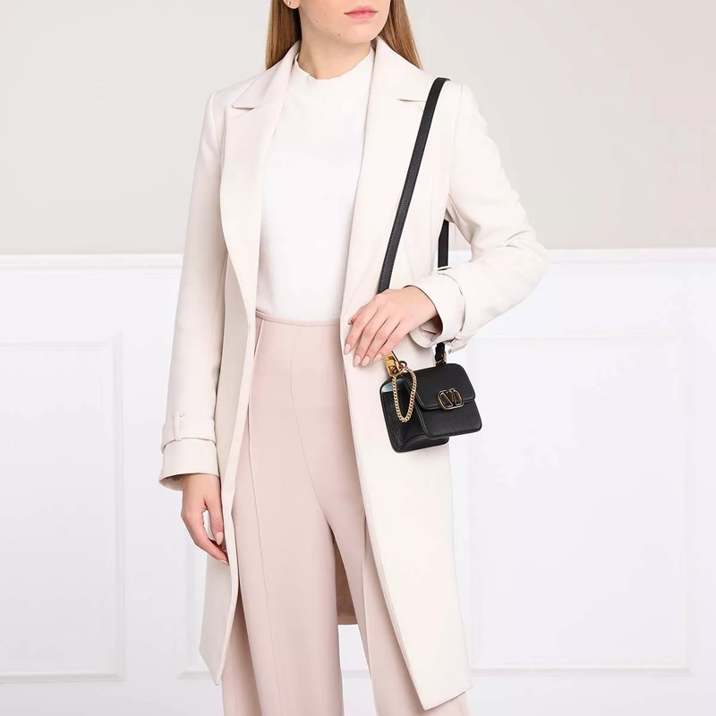 Valentino Garavani Crossbody Bag Mini Shoulder Bag Leather Black(Image 3)