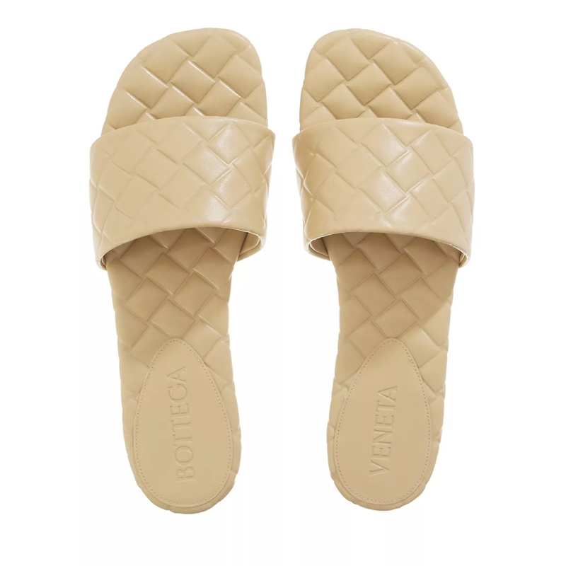 Bottega Veneta Slides Flat Sandal Leather Cane Sugar(Image 5)