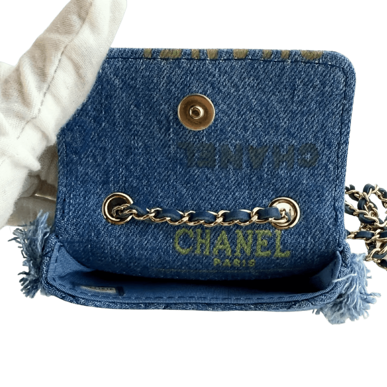 Thumbnail - Chanel Hobo Bags - Chanel Mini Wallet on Chain Denim Blau / neuwertig - Gr. unisize - in Blau - für Damen
