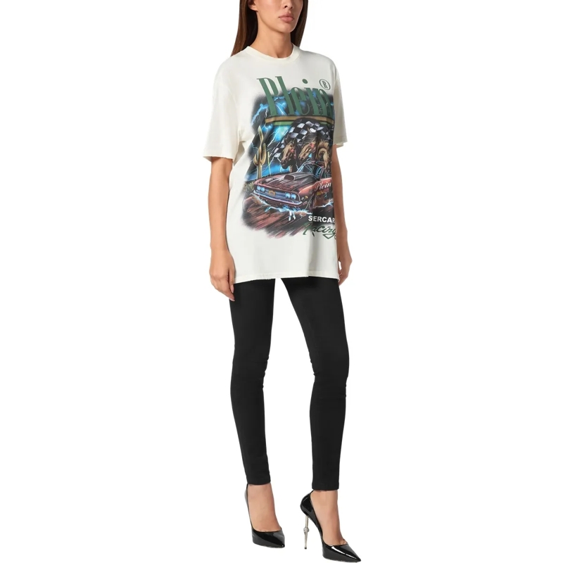 Philipp Plein T-Shirt T-Shirt Racing weiss(Image 4)