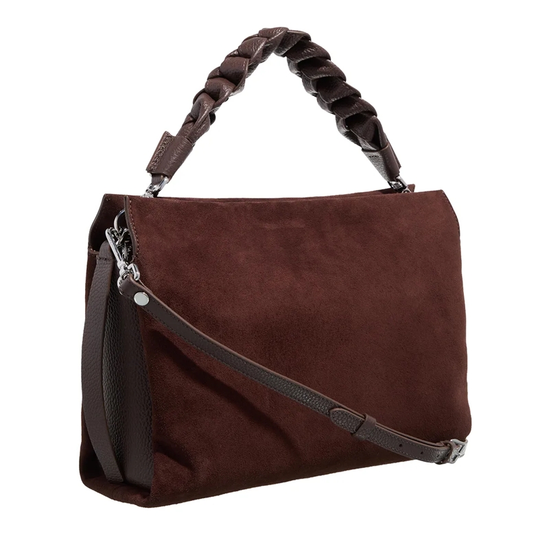 Coccinelle Satchel Boheme Suede Bimaterial Brunette/Brunet(Image 4)