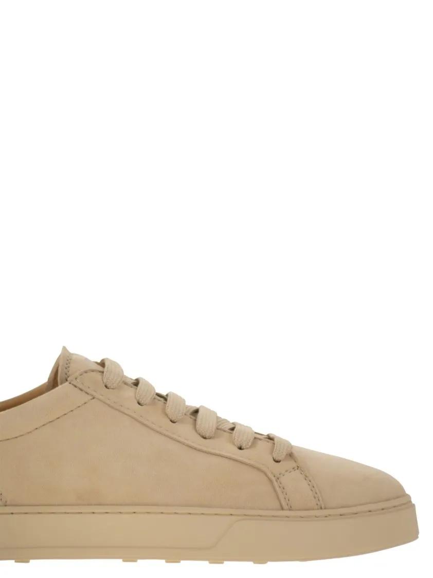 Thumbnail - Tod's Low-Top Sneaker - Suede Leather Sneakers With Embossed Grommets - Gr. 8_5 - in Beige - für Damen