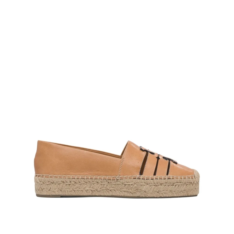 Tory Burch Ballerinas Beige Espadrilles With Woven Jute Sole Brown