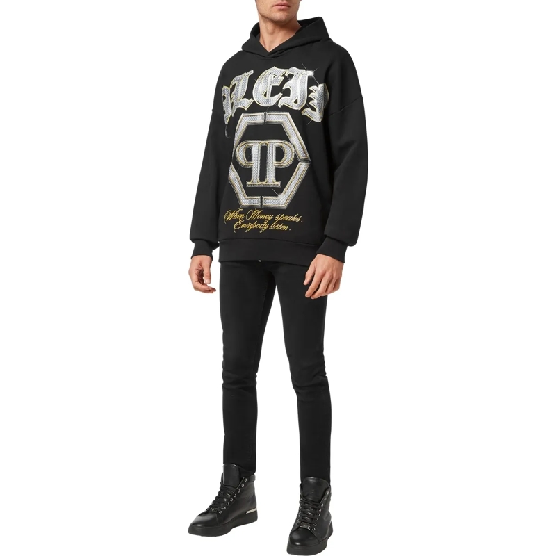Philipp Plein Top Hoodie Mit Schmucksteinen schwarz(Image 4)