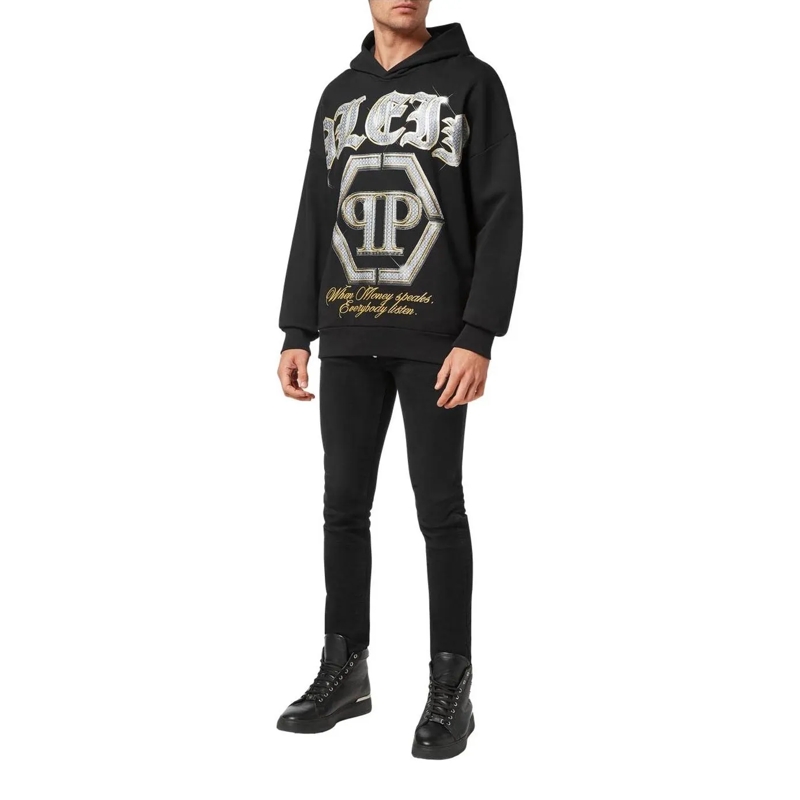 Philipp Plein Sweatshirt Hoodie Mit Schmucksteinen schwarz(Image 3)