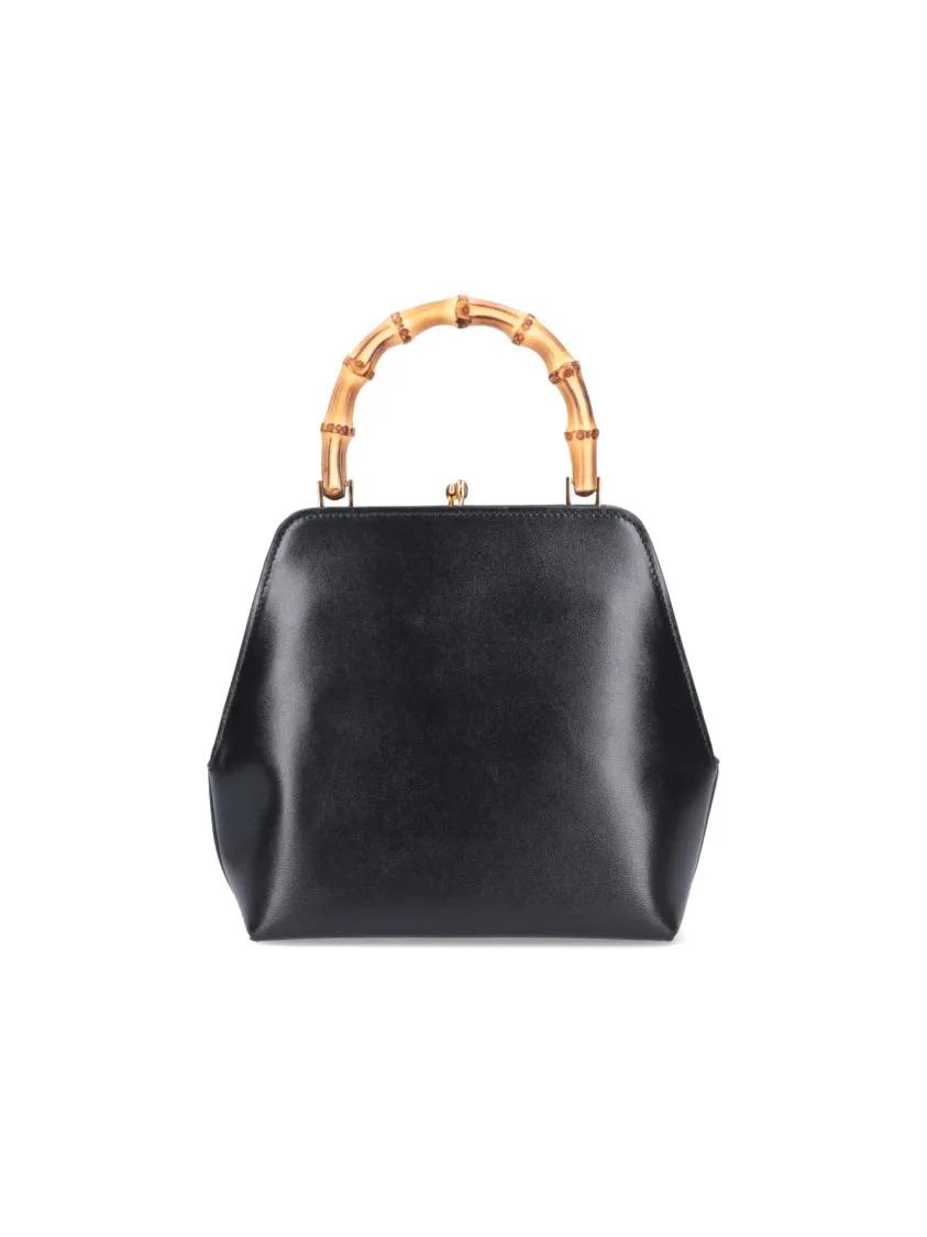 Jil Sander Crossbody bags Small "Goji Bamboo Square" Handbag – Black in zwart