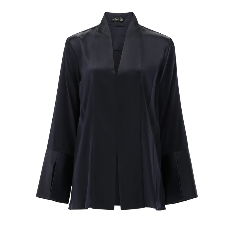 VAN LAACK Bluse Bluse Modern Fit Uni blau