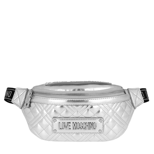 Love Moschino Quilted Belt Bag Argento Borsetta a tracolla