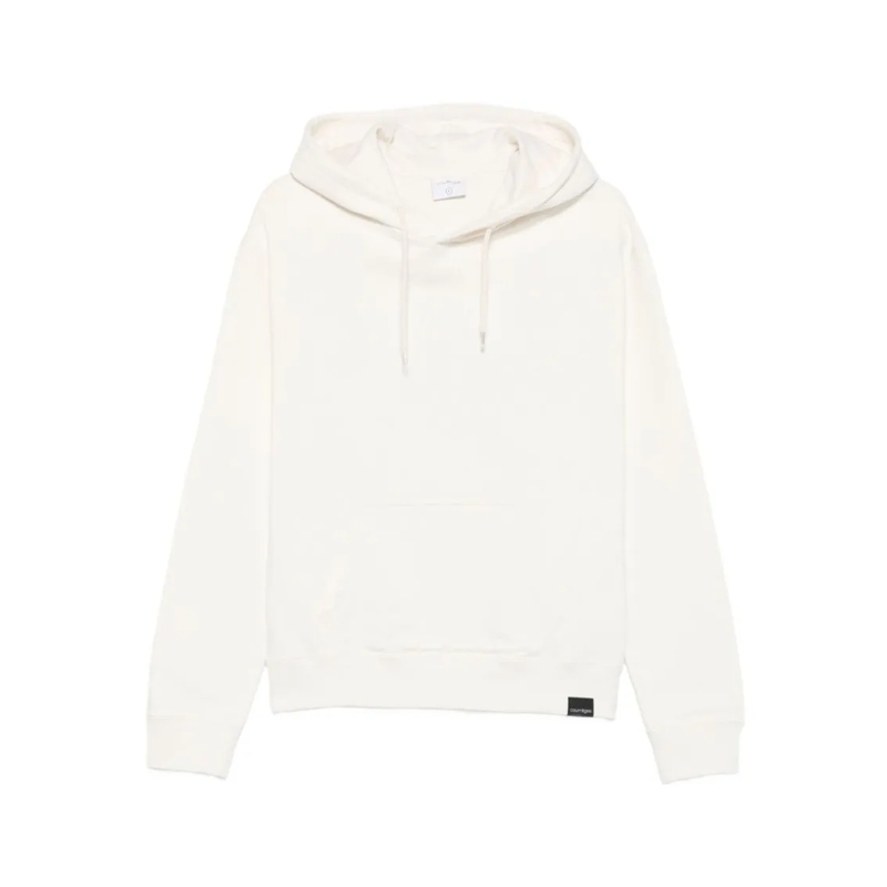 Courrèges  Relaxed Fit White Hoodie With Classic Kangaroo Poc White