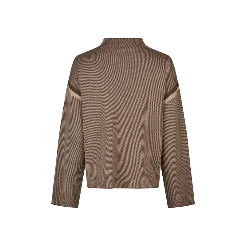 Marc Aurel Pullover Pullover- im feinen Tweed-Look- Kontraststreife braun(Image 5)