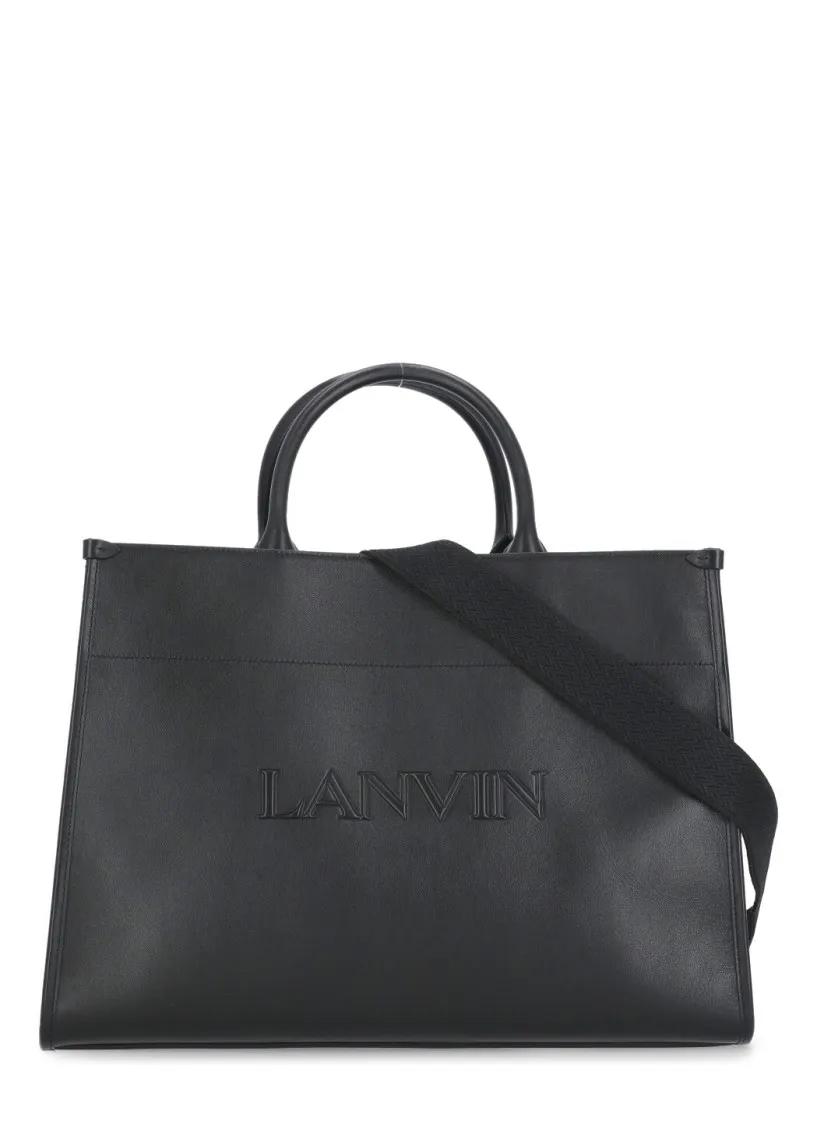 Lanvin Tote - Black Leather Shopping Bag - Gr. unisize - in Schwarz - für Damen