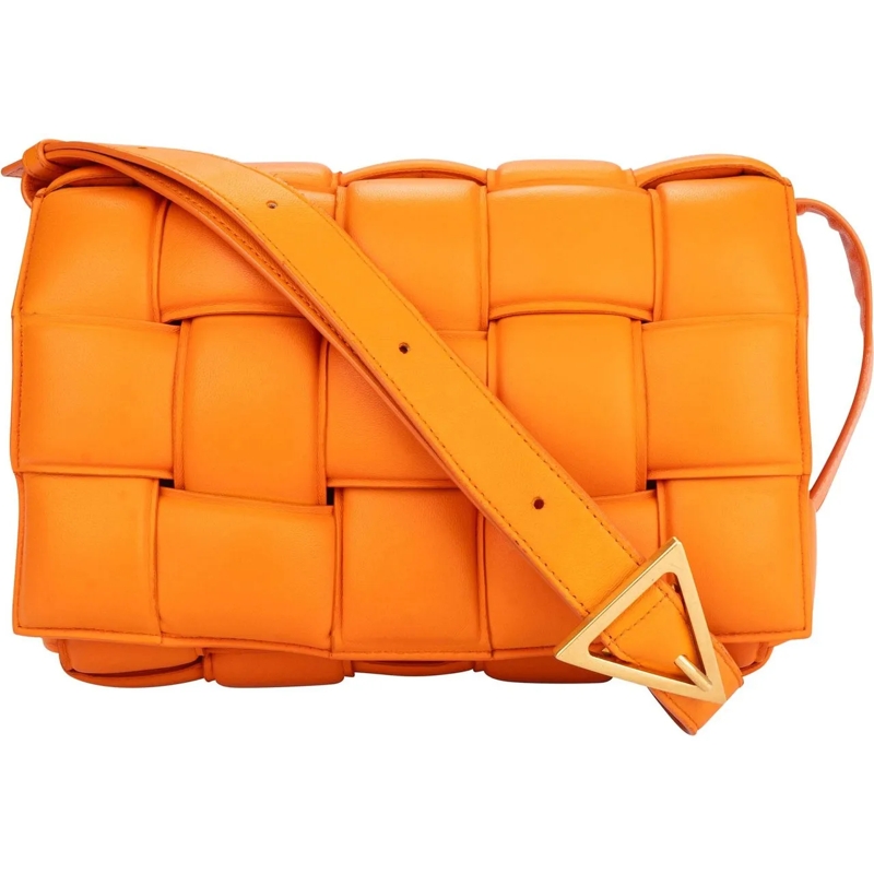 Bottega Veneta Schultertasche Bottega Veneta Orange Leather Cassette Crossbody B orange