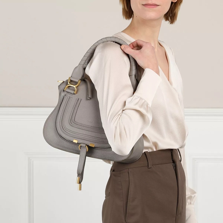 Chloe Marcie Shoulder Bag Small Cashmere Grey Tote